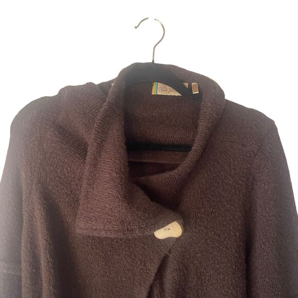 True Grit Women's Size Large Brown Chunky Button Hippie Knit Sweater - Picture 2 of 11